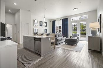 Living room with wooden floor